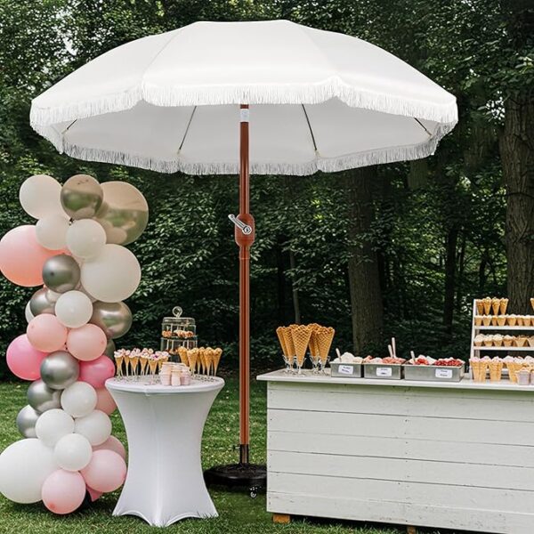 Luxe Parasol Wit - Afbeelding 2